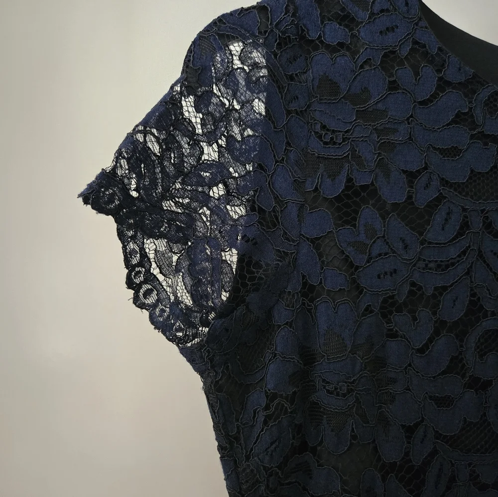 Tahari Navy Lace Dress - Picture 12 of 12